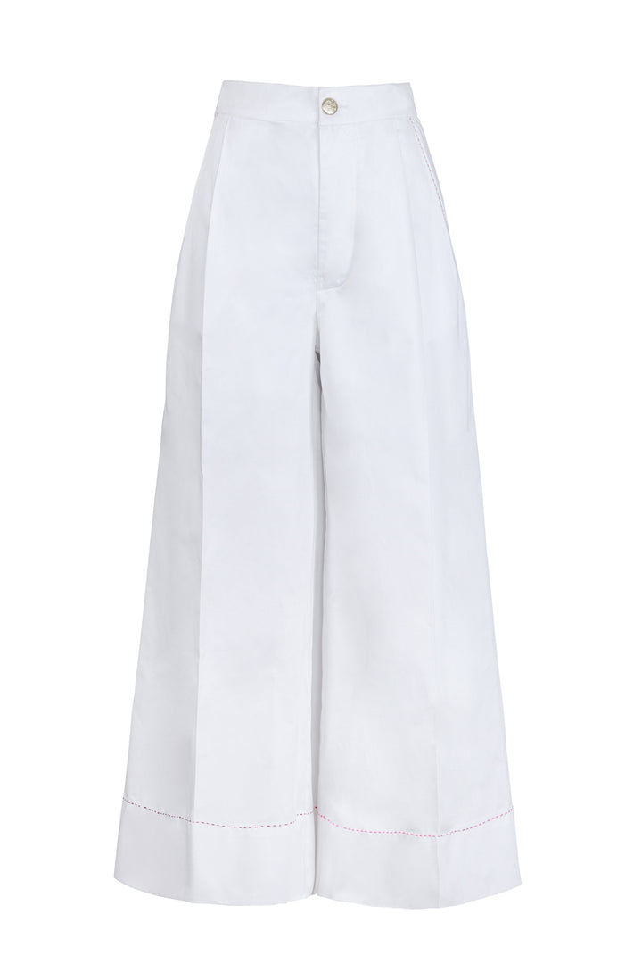 Tailored Straight Pant in White