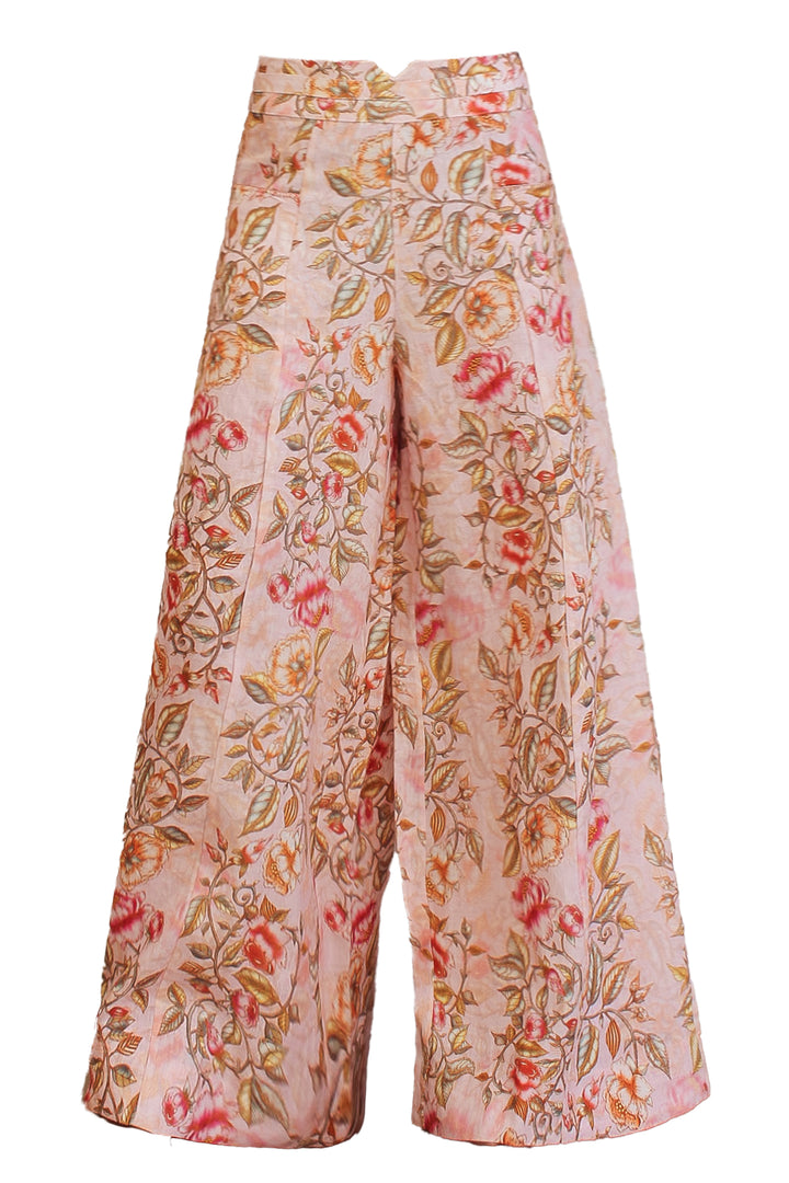 Wide Leg Bolero Pant in Blush Vine