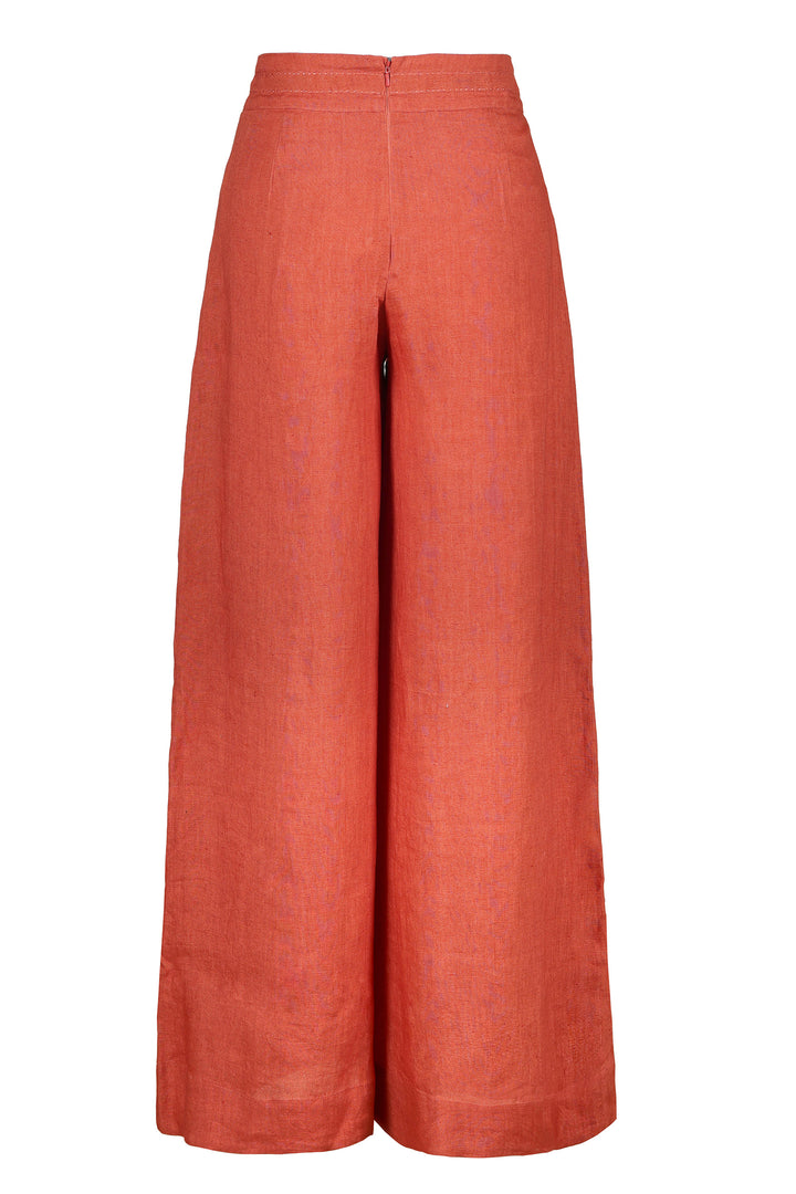 Wide Leg Bolero Pant in Orange Flame