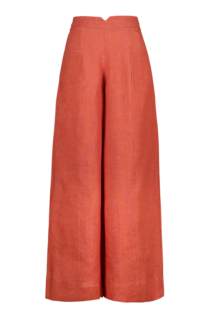 Wide Leg Bolero Pant in Orange Flame