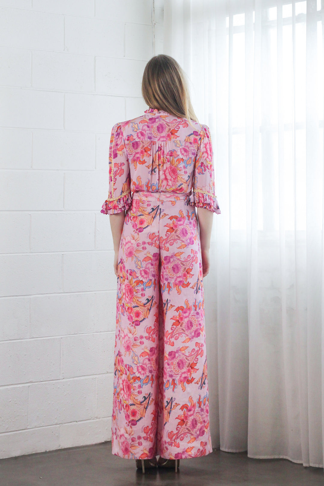 Wide Leg Bolero Pant in Violet Harmony