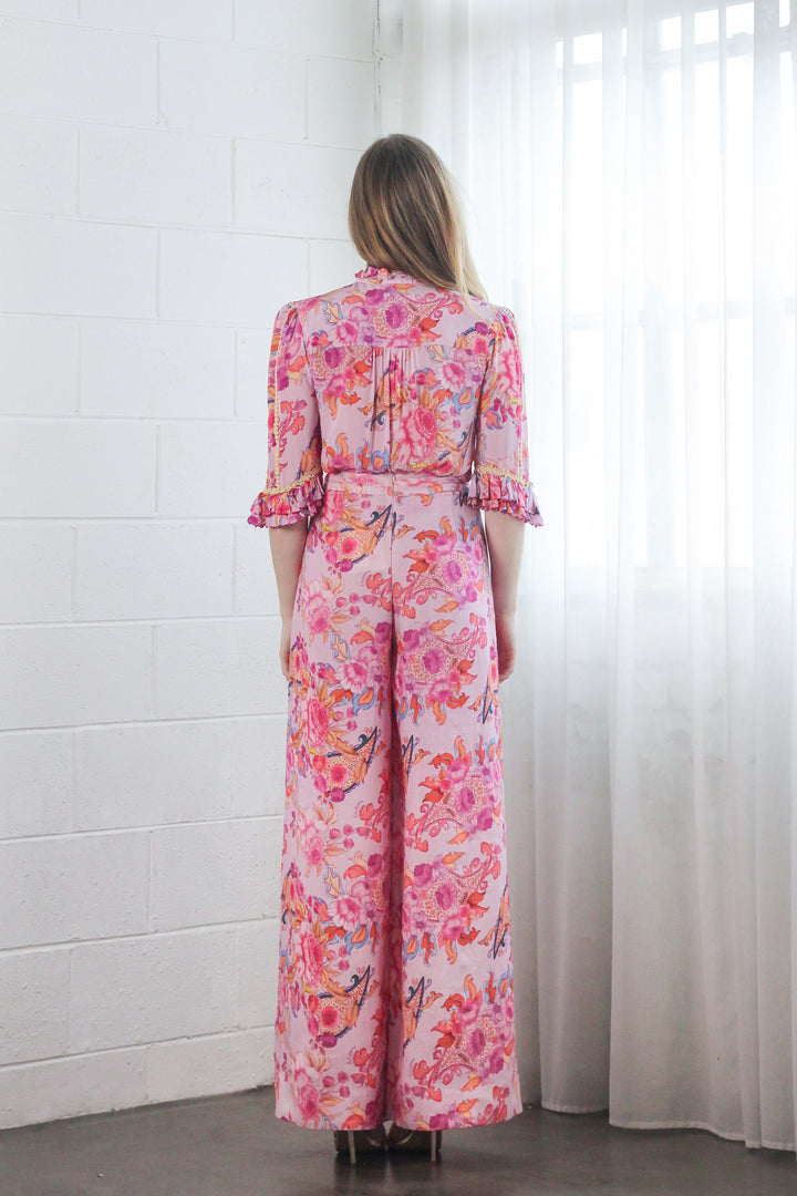 Wide Leg Bolero Pant in Violet Harmony