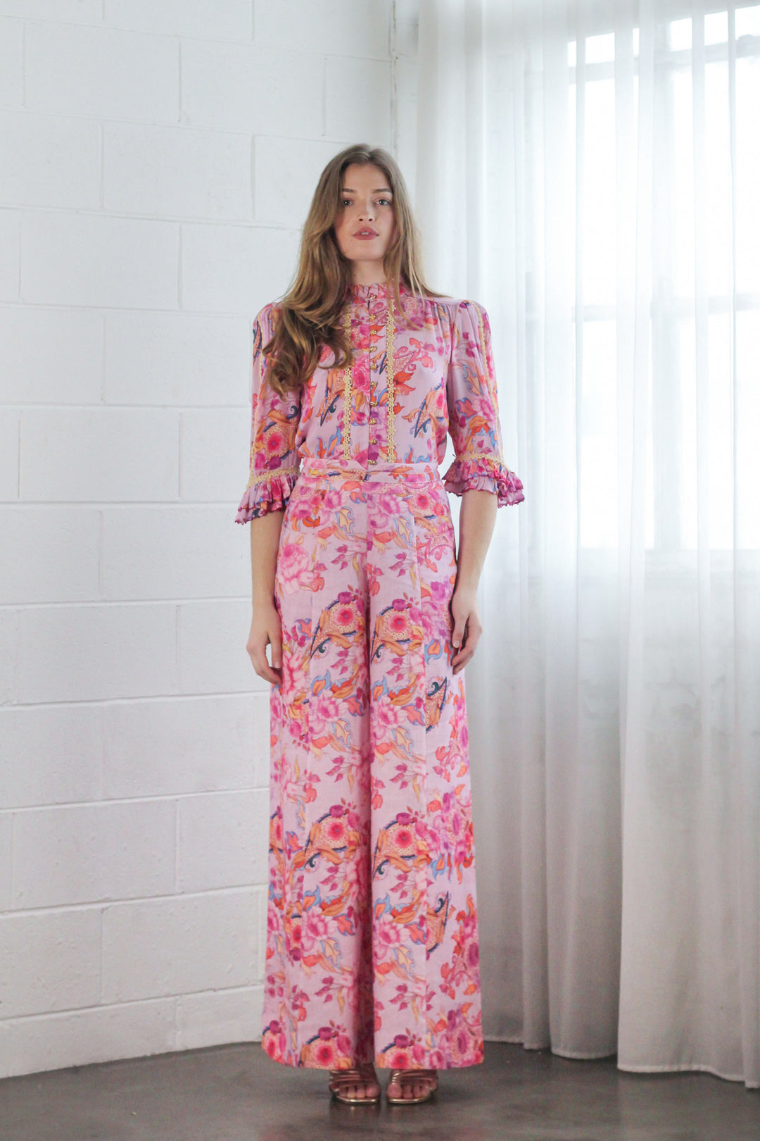 Wide Leg Bolero Pant in Violet Harmony