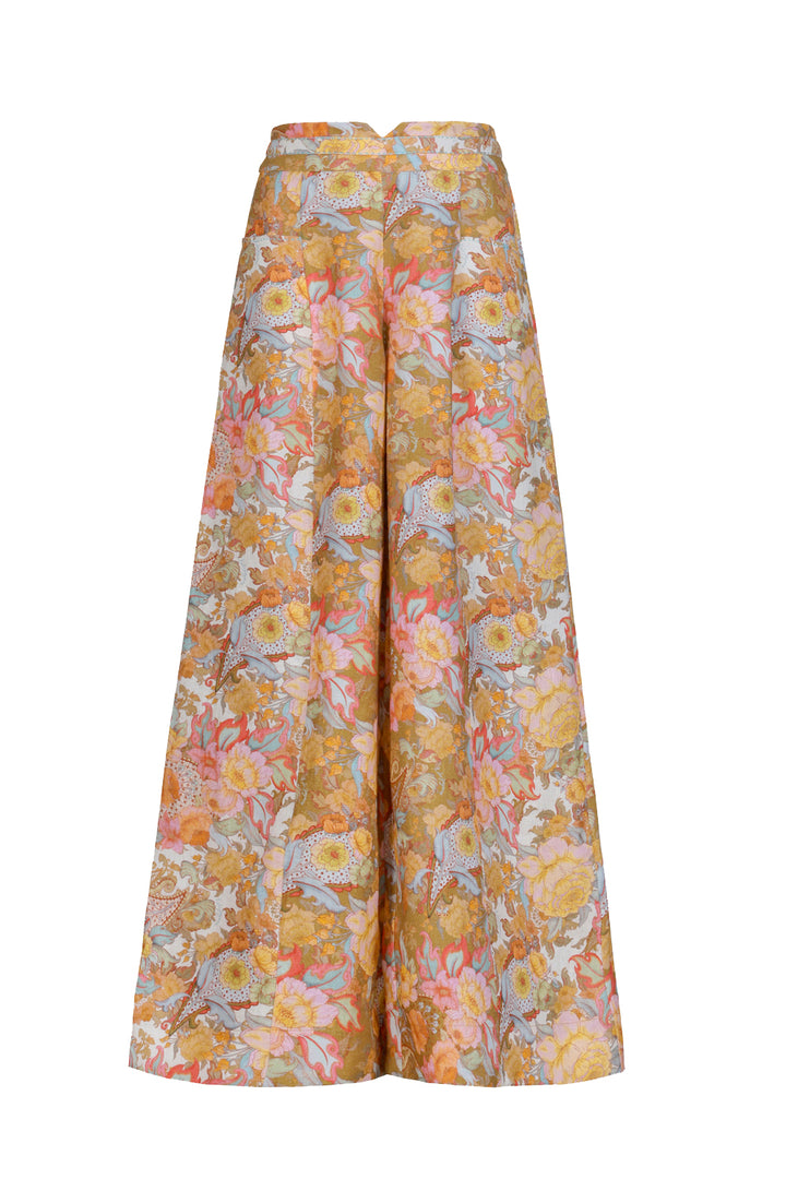 Wide Leg Bolero Pant in Champagne Picnic