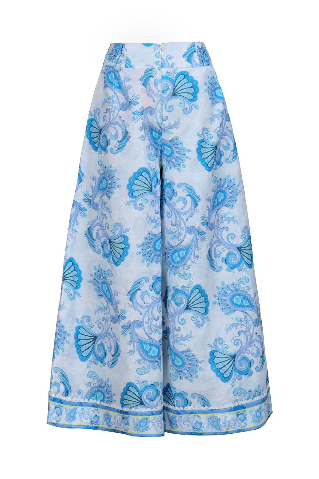Wide Leg Palazzo Pant in Sky Florentine