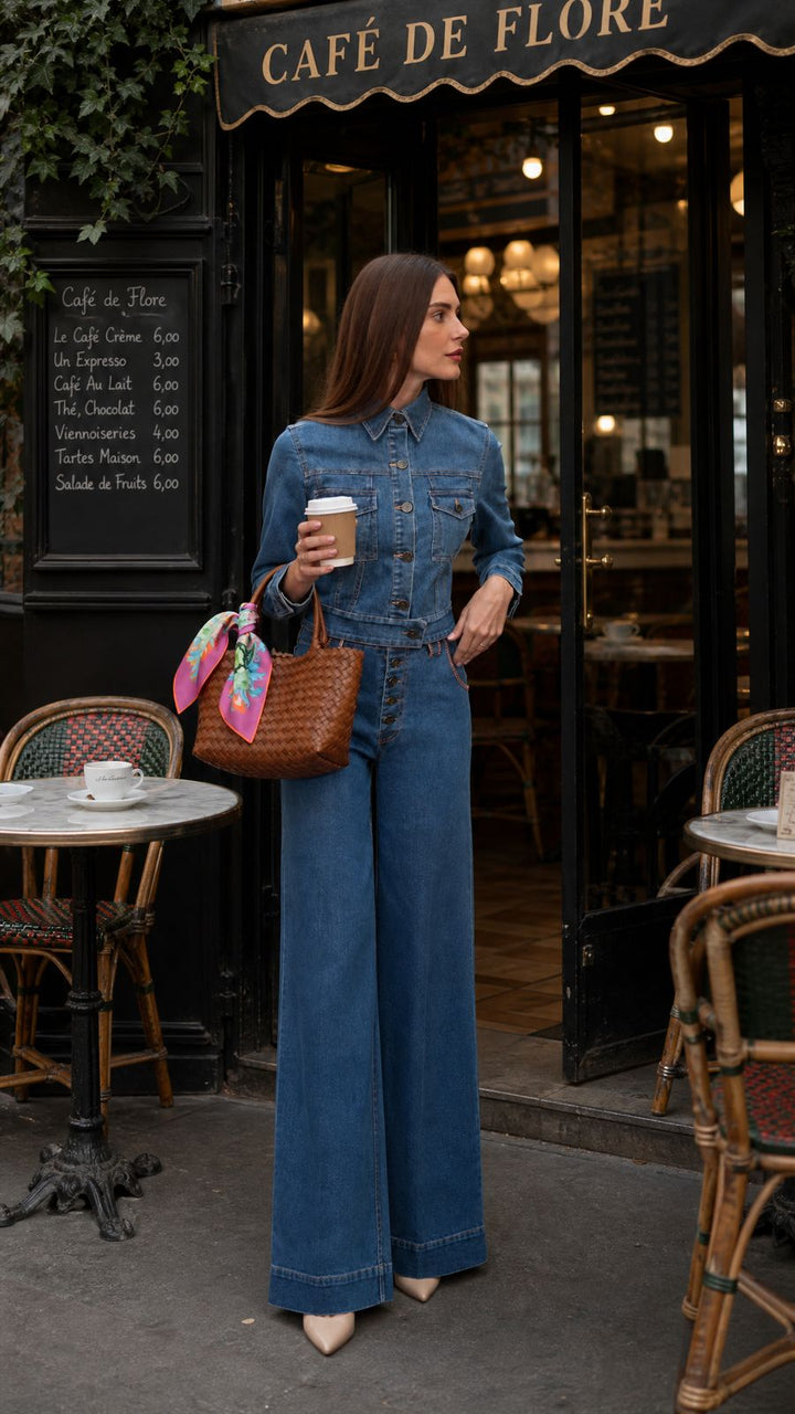 Wide Leg Jean in Mid Wash