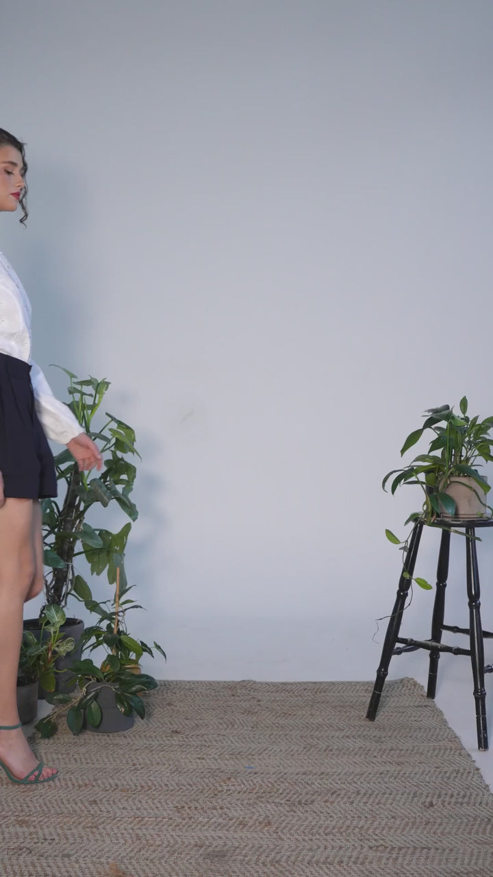 Empire Blouse in White Eyelet