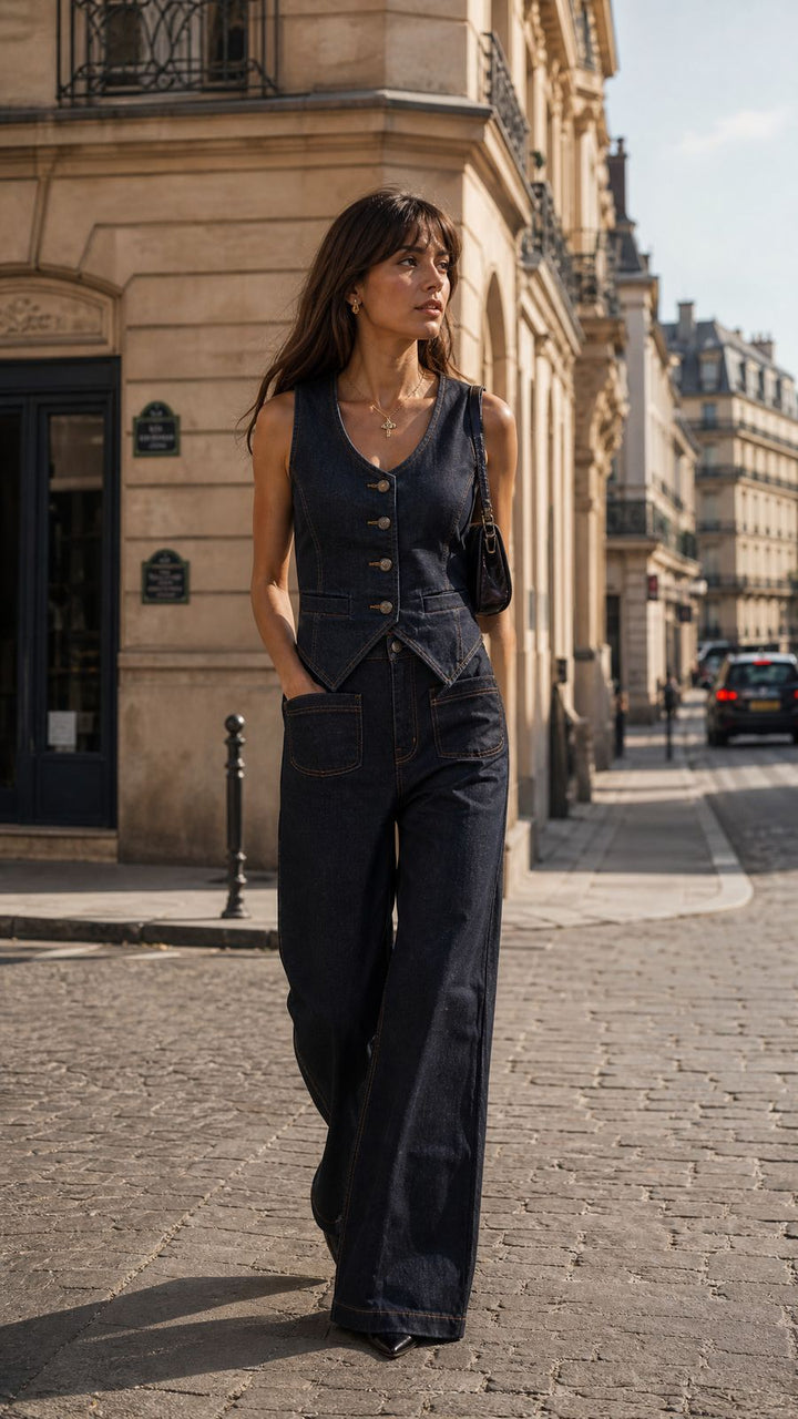 Tailored Waistcoat in Dark Wash